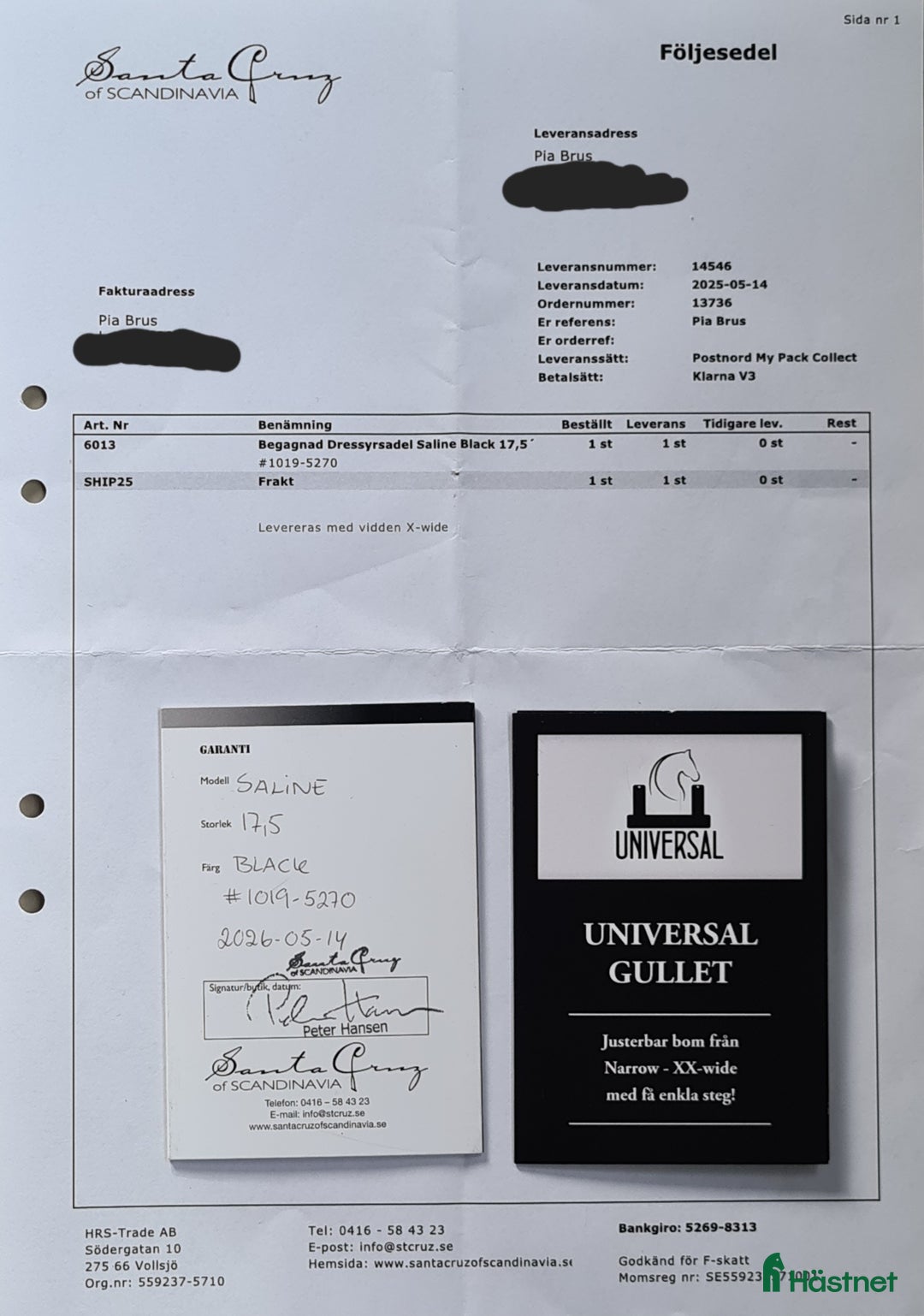 Sadlar hästutrustning till salu: Santa Cruz Saline Optima Line i Degerfors - Annons 6