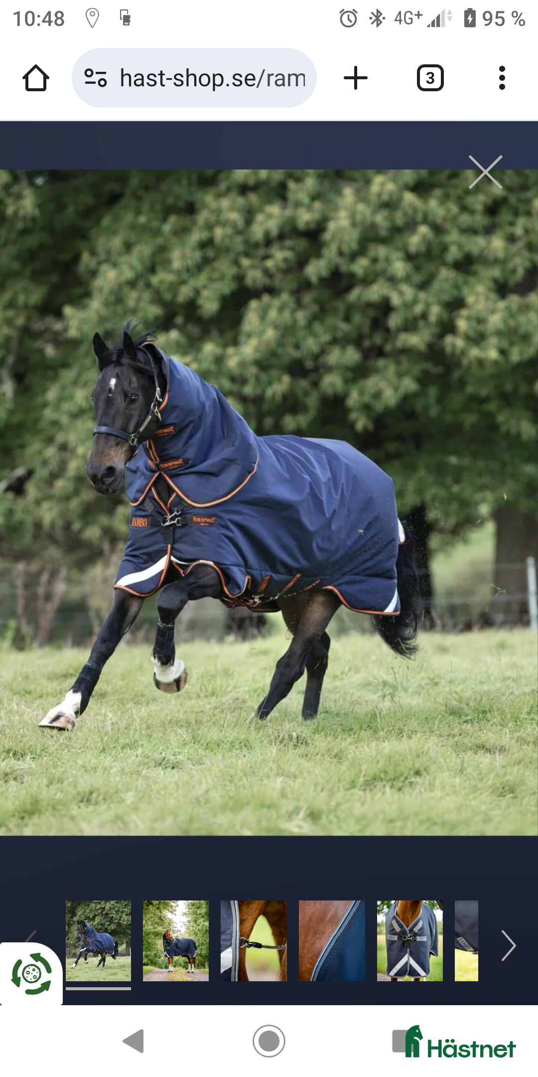 Täcken hästutrustning till salu: Rambo Supreme 50g i Norrtälje - Annons 1