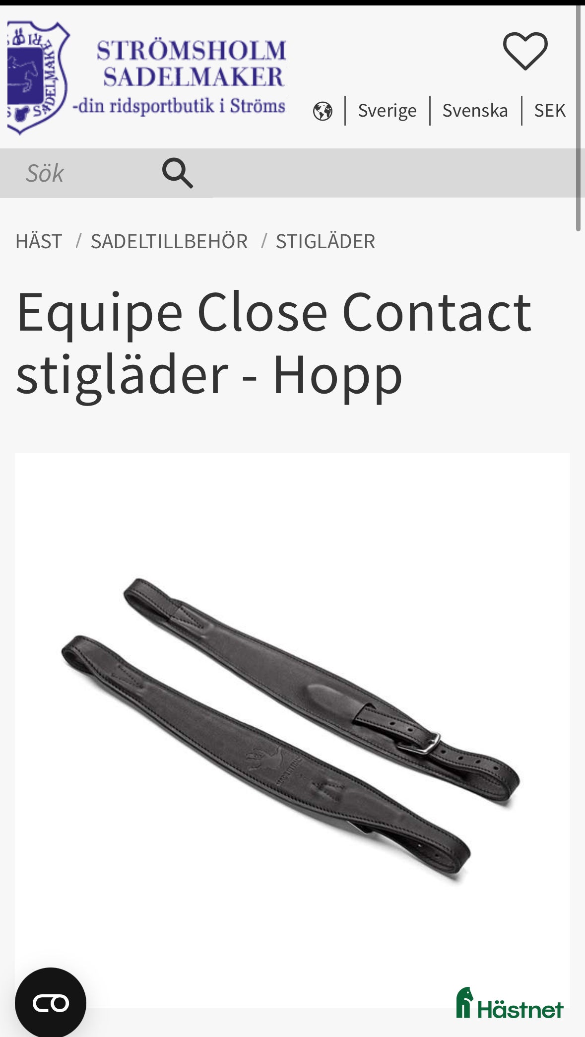 Sadeltillbehör hästutrustning till salu: Söker breda stigläder från Equipe - Annons 1