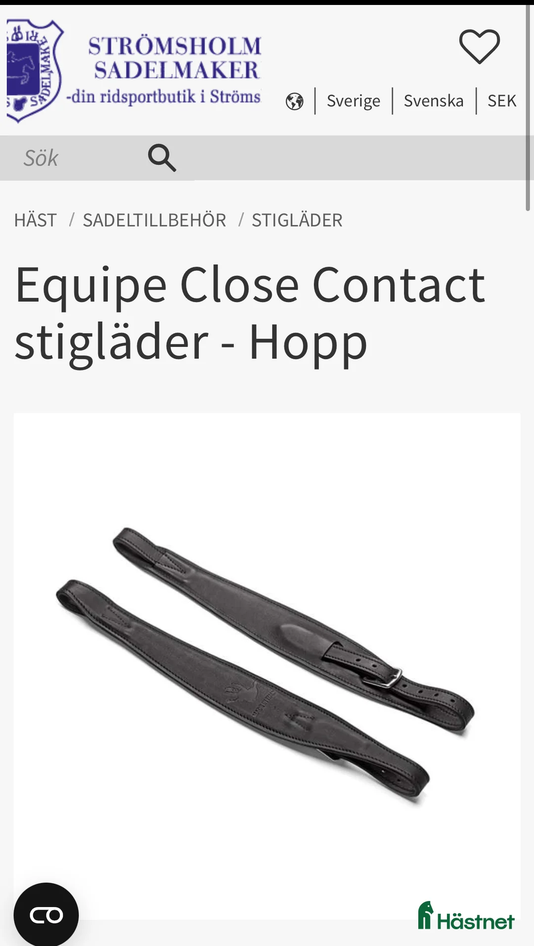 Sadeltillbehör hästutrustning till salu: Söker breda stigläder från Equipe - Annons 1