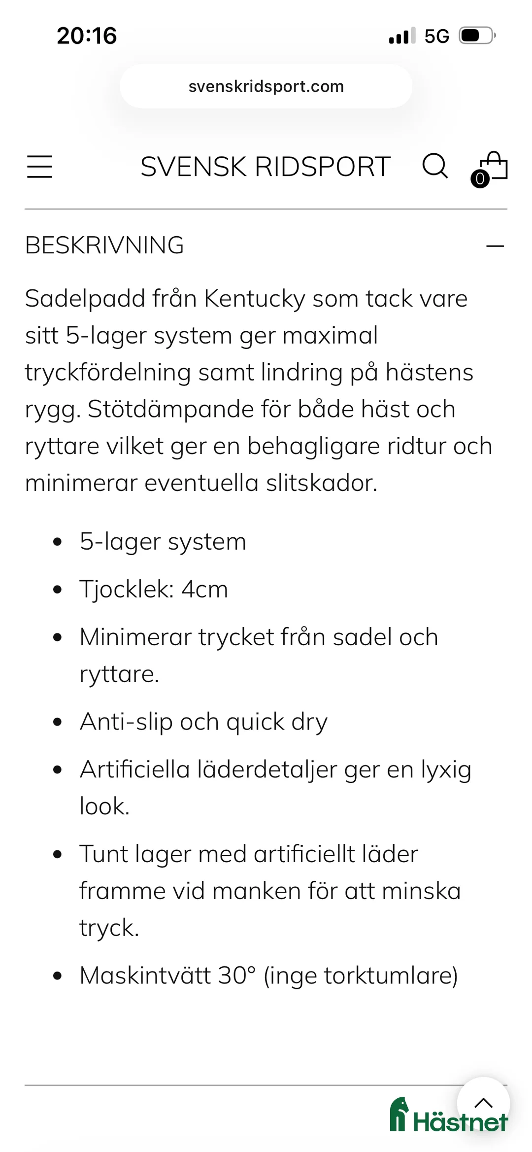 Sadeltillbehör hästutrustning till salu: Sadelpadd Absorb - Kentucky i Dösjebro - Annons 2