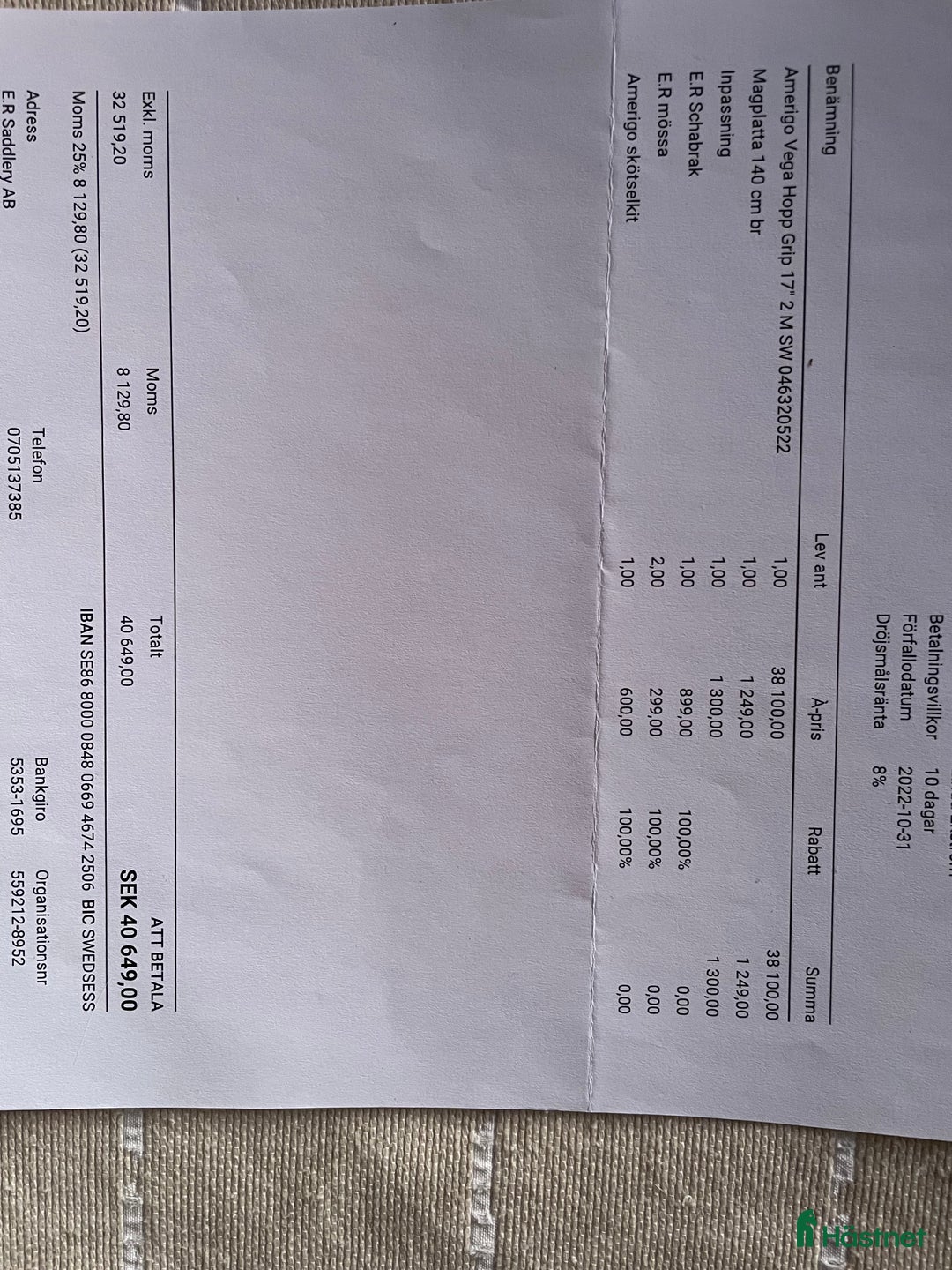 Sadlar hästutrustning till salu: Välvårdad hoppsadel - Annons 6