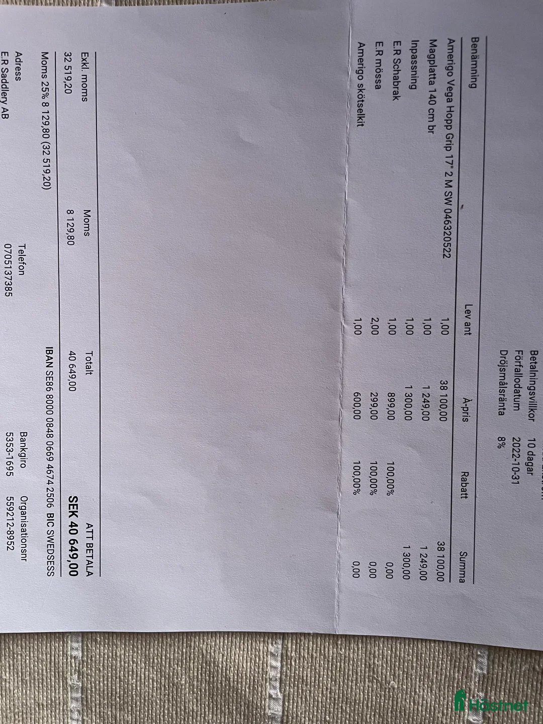 Sadlar hästutrustning till salu: Välvårdad hoppsadel - Annons 6