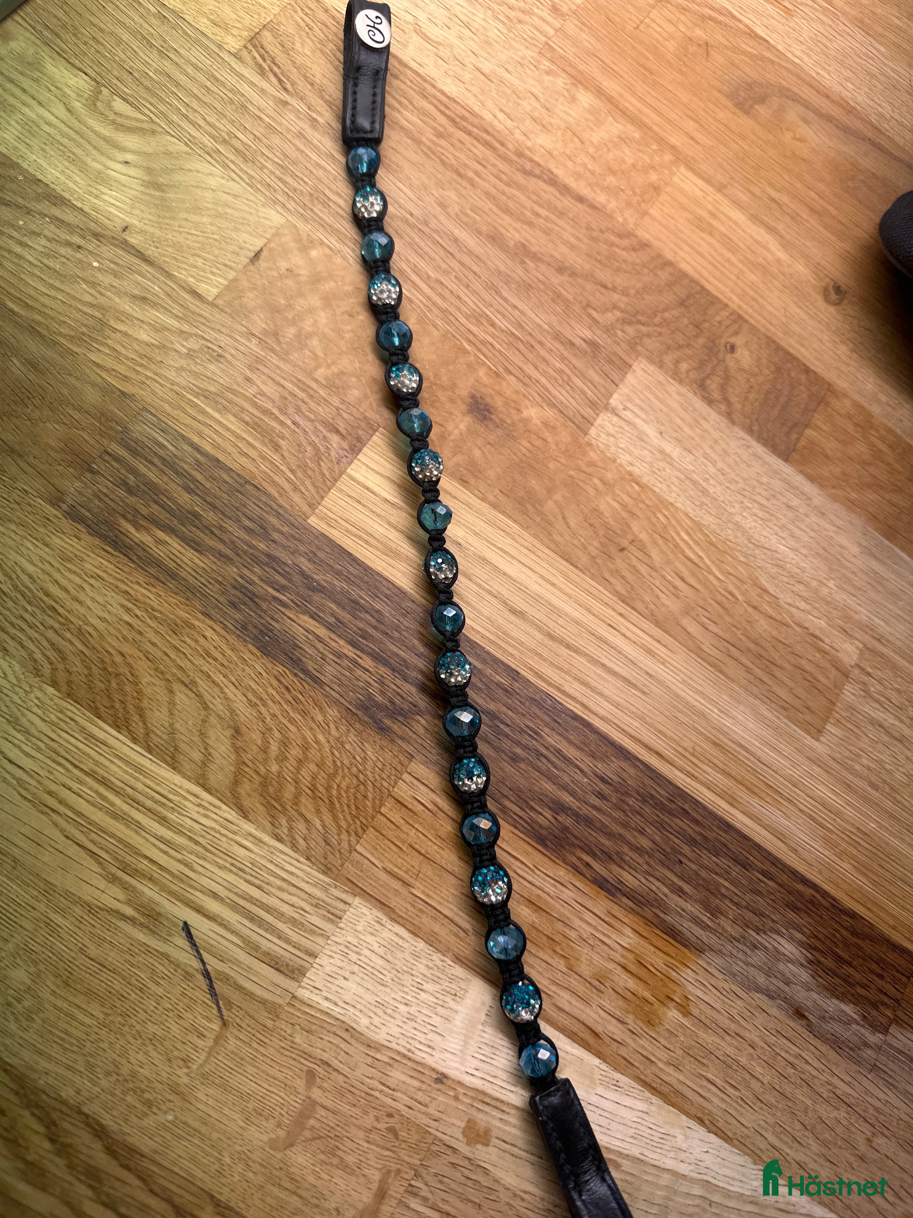 Träns hästutrustning Pannband svart med blå stenar Ponny - Annons 7