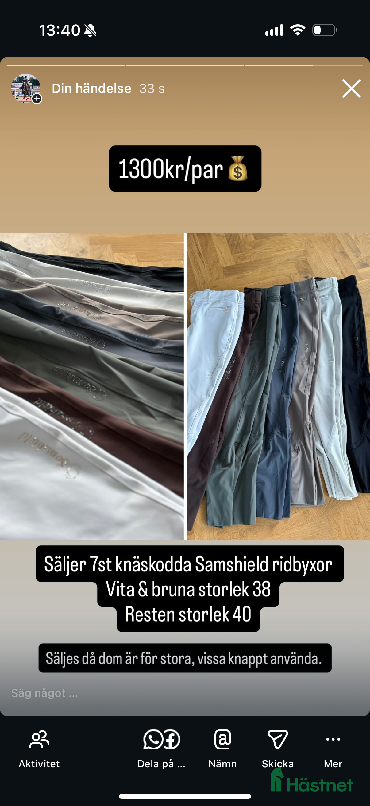 Ridbyxor ryttarutrustning till salu: Samshield ridbyxor i Kvicksund - Annons 14