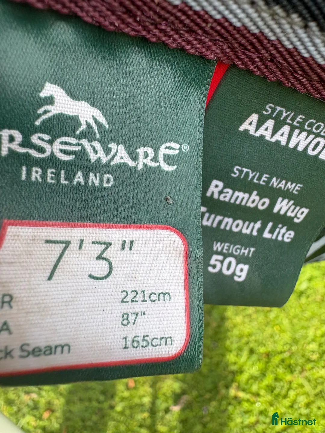 Täcken hästutrustning till salu: Horseware Rambo Wug Turnout 50 g 165 - Annons 3