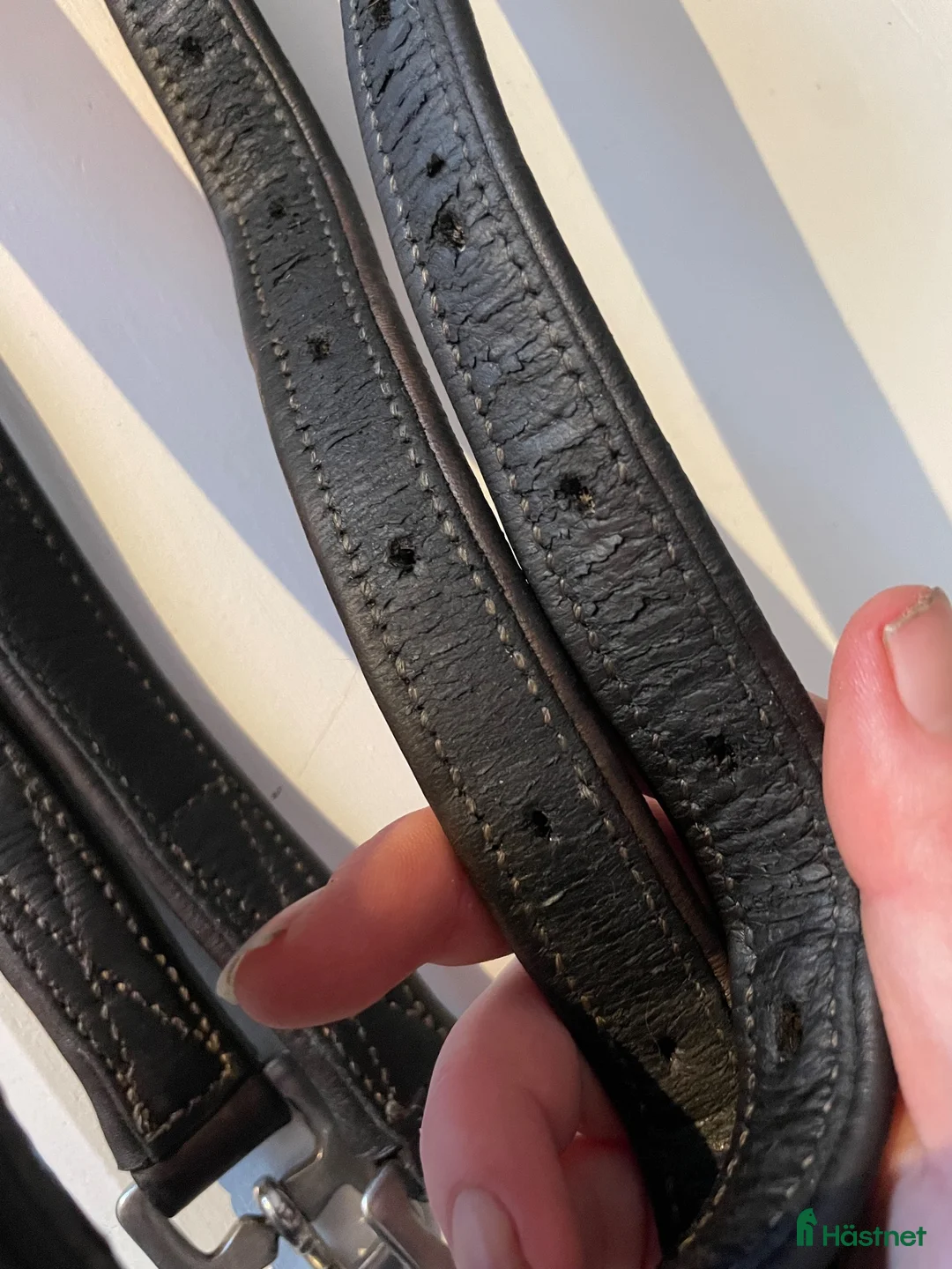 Sadeltillbehör hästutrustning till salu: Mörkbruna stigläder i kalvskinn, 125 cm - Annons 1