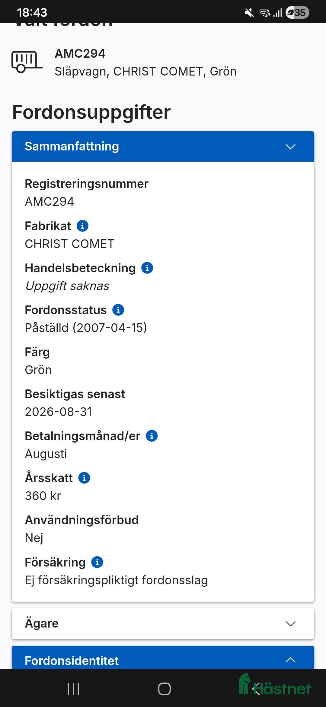 Hästtransporter  fordon & transport till salu: Christ Comet  i Katrineholm - Annons 3