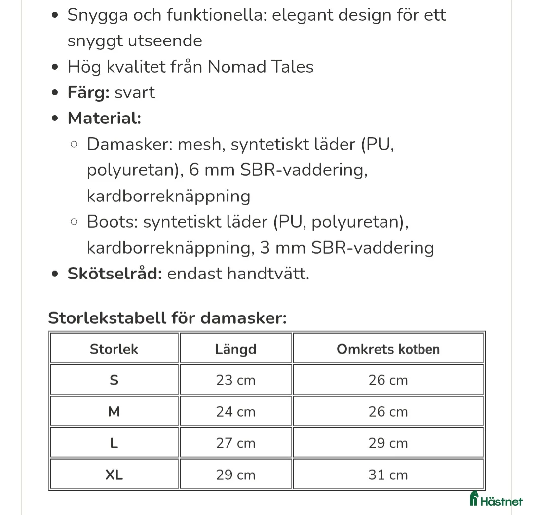 Benskydd hästutrustning till salu: Damasker M&L NYA/Oanvända  - Annons 6