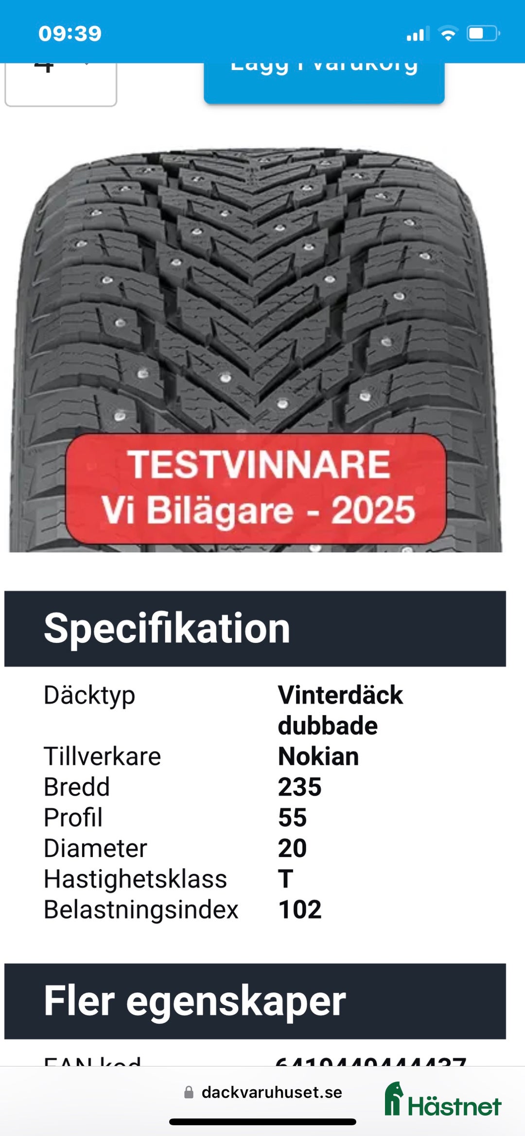 Övrigt fordon & transport till salu: Nokian Hakkapeliitta Dubbdäck SUV  i Lindome - Annons 2