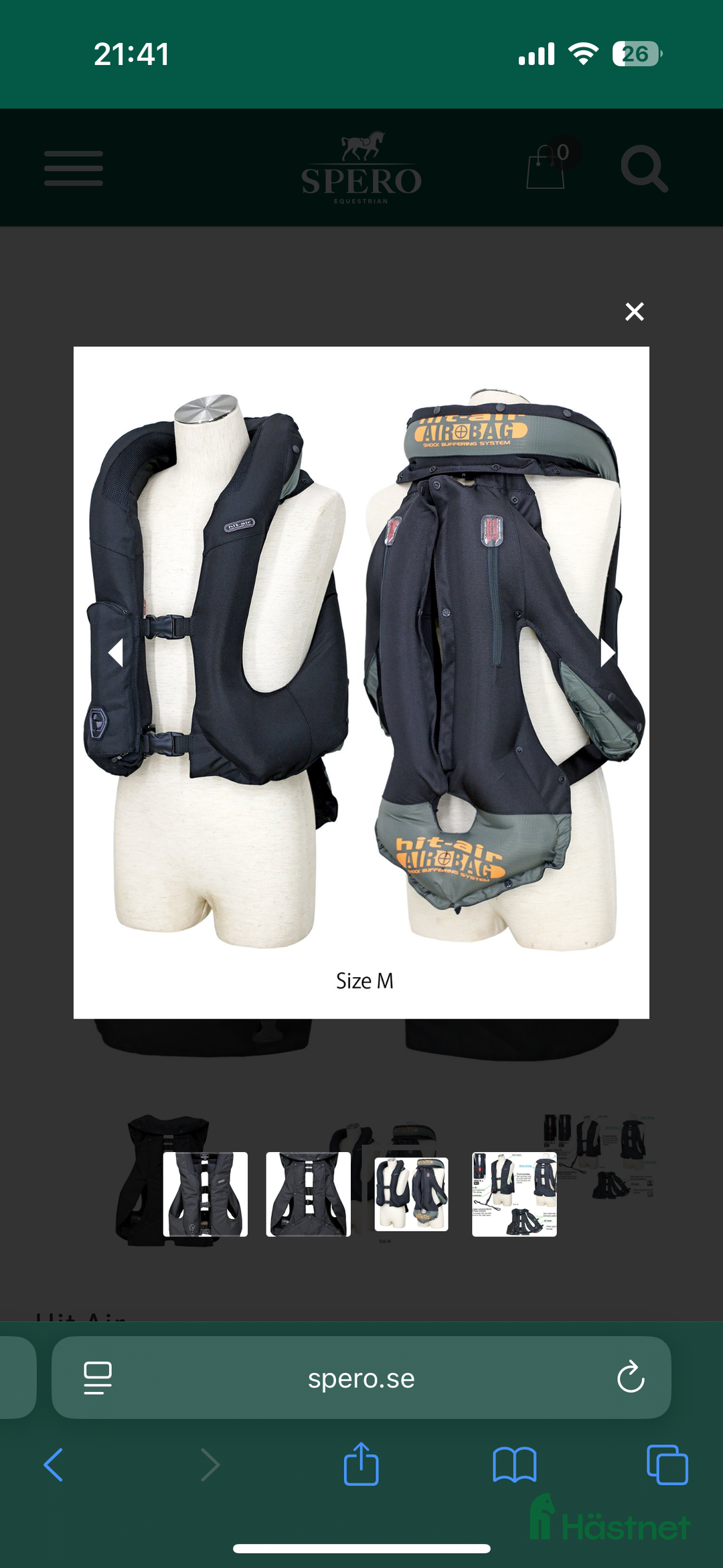 Säkerhetsvästar ryttarutrustning till salu: Airbag-väst i Sundsvall - Annons 1