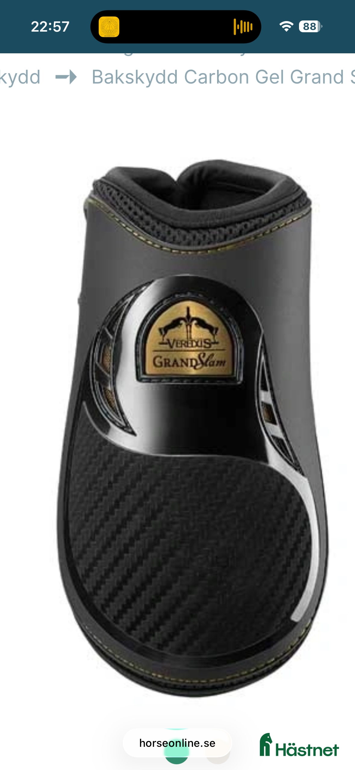 Benskydd hästutrustning Veredus Bakskydd Carbon Gel Grand Slam Svart - Annons 14