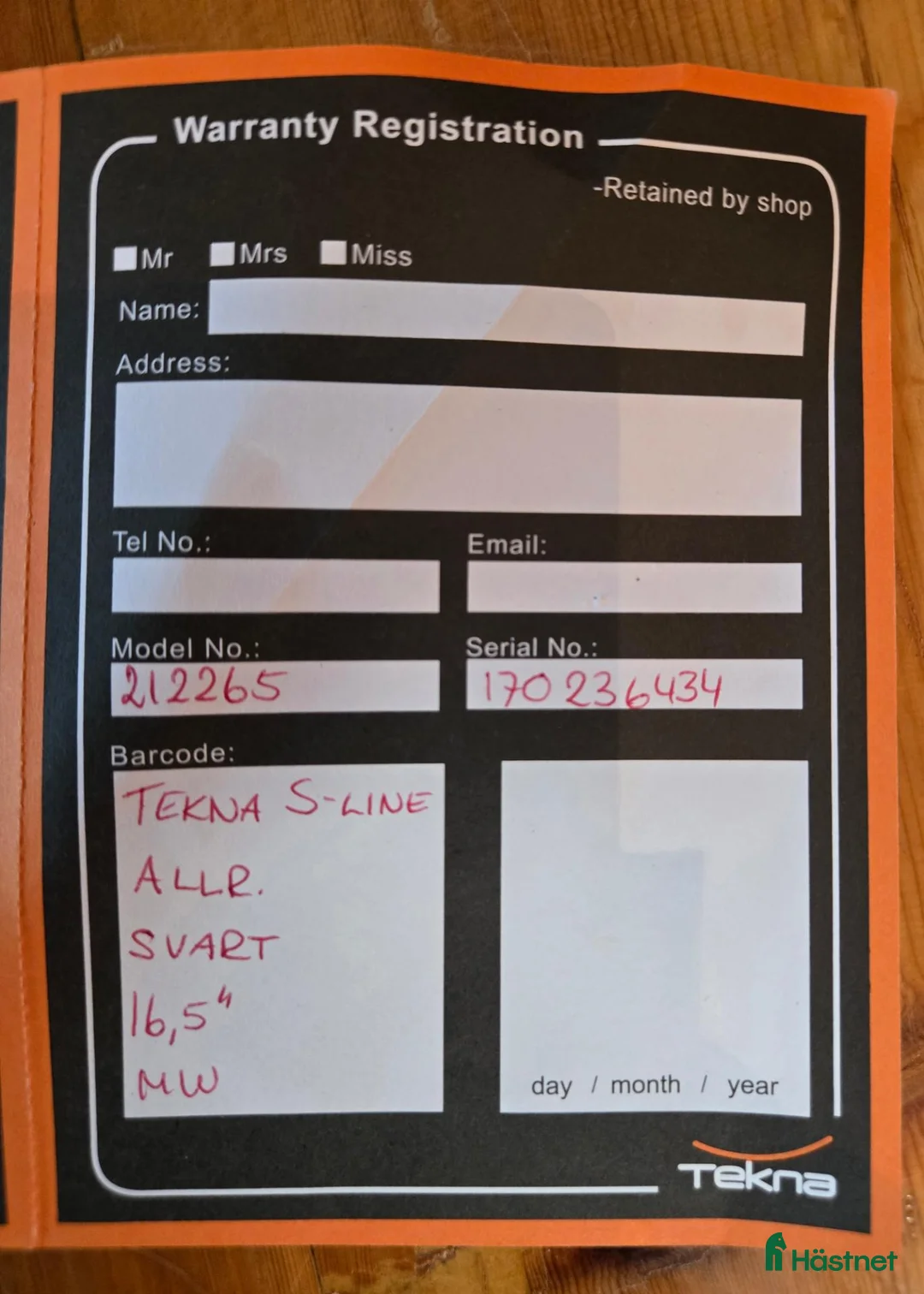 Sadlar hästutrustning till salu: Tekna S-Line Allround 16,5” MW - helt oanvänd i Burträsk - Annons 7