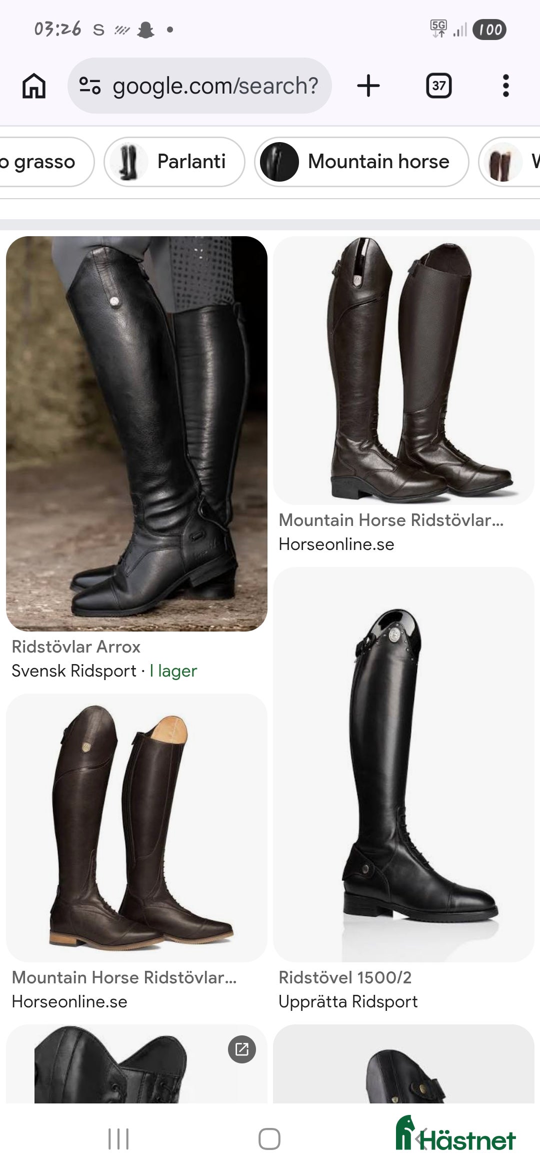 Ridstövlar ryttarutrustning till salu: SÖKES ridstövlar stl 38/39 - Annons 1