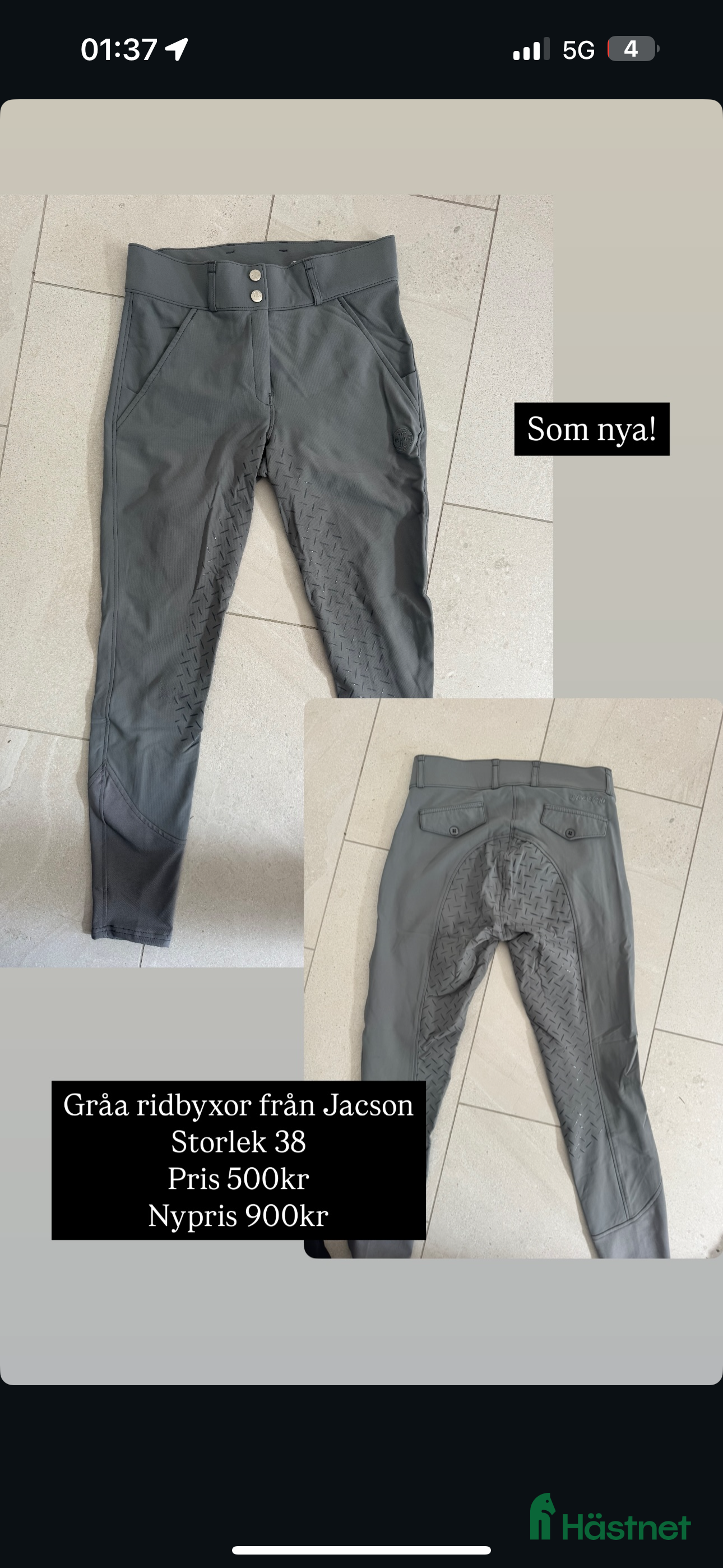 Ridbyxor ryttarutrustning till salu: Ridbyxa från Jacson - Annons 2