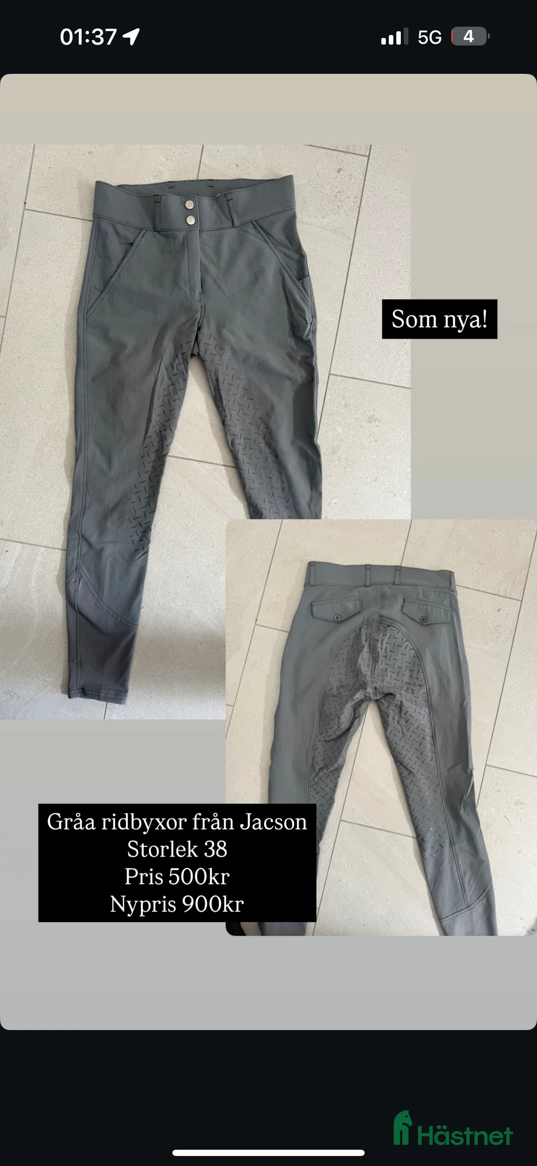 Ridbyxor ryttarutrustning till salu: Ridbyxa från Jacson - Annons 1