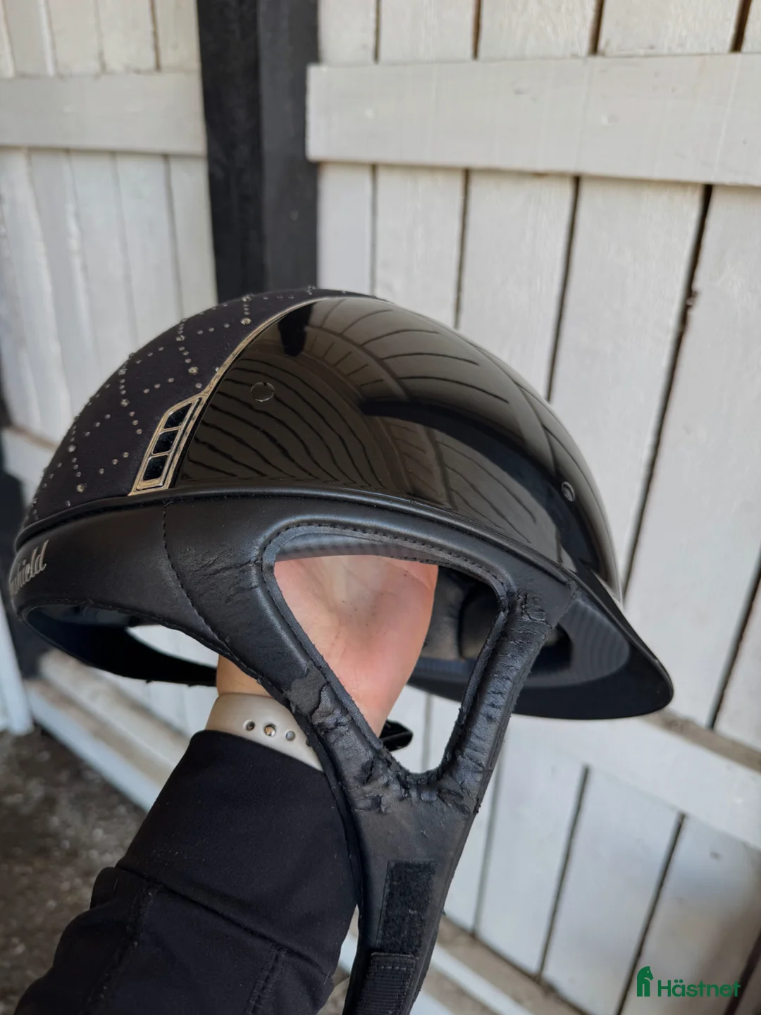 Hjälmar ryttarutrustning till salu: Svart glossy samshield - Annons 6