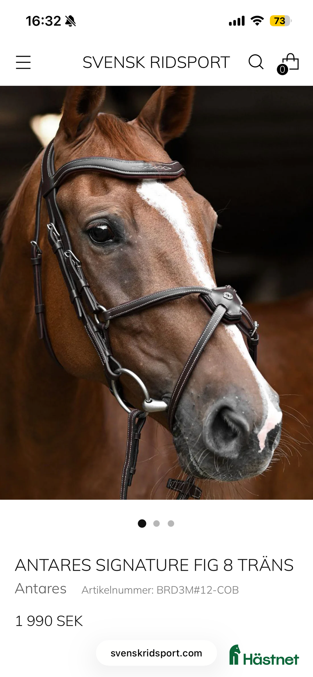 Träns hästutrustning till salu: Antaresträns i nyskick i Hova - Annons 1