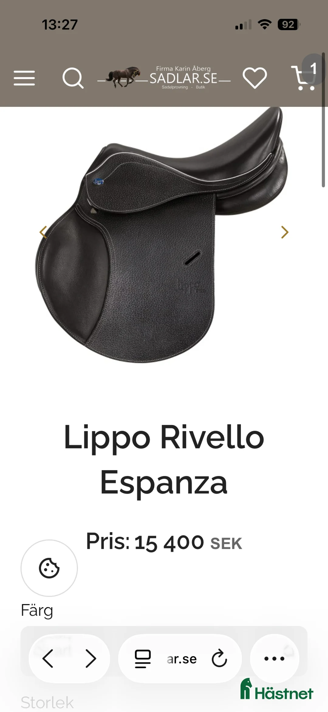 Sadlar hästutrustning till salu: Lippo Espanza hoppsadel  i Sollebrunn - Annons 1