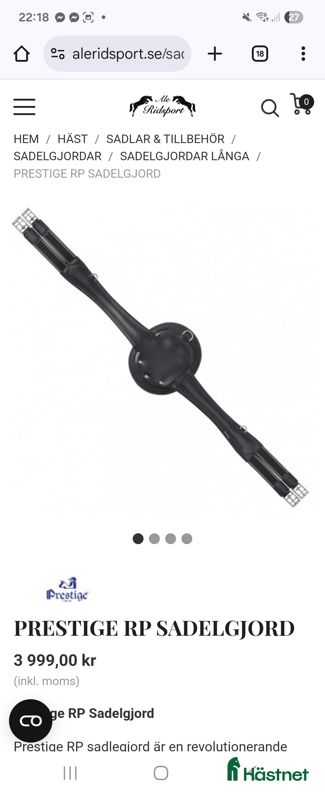 Sadeltillbehör hästutrustning till salu: Prestige RP hoppgjord i Karlskrona - Annons 3