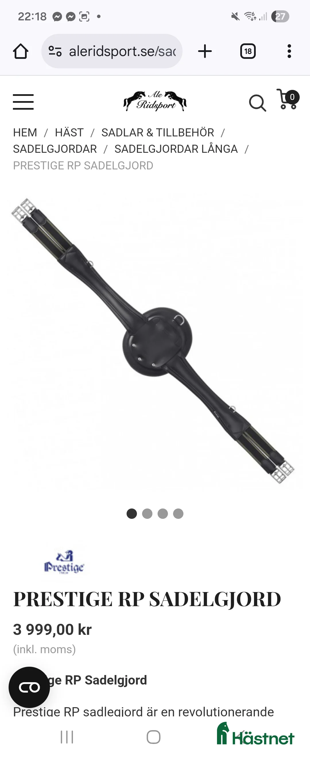 Sadeltillbehör hästutrustning till salu: Prestige RP hoppgjord i Karlskrona - Annons 1
