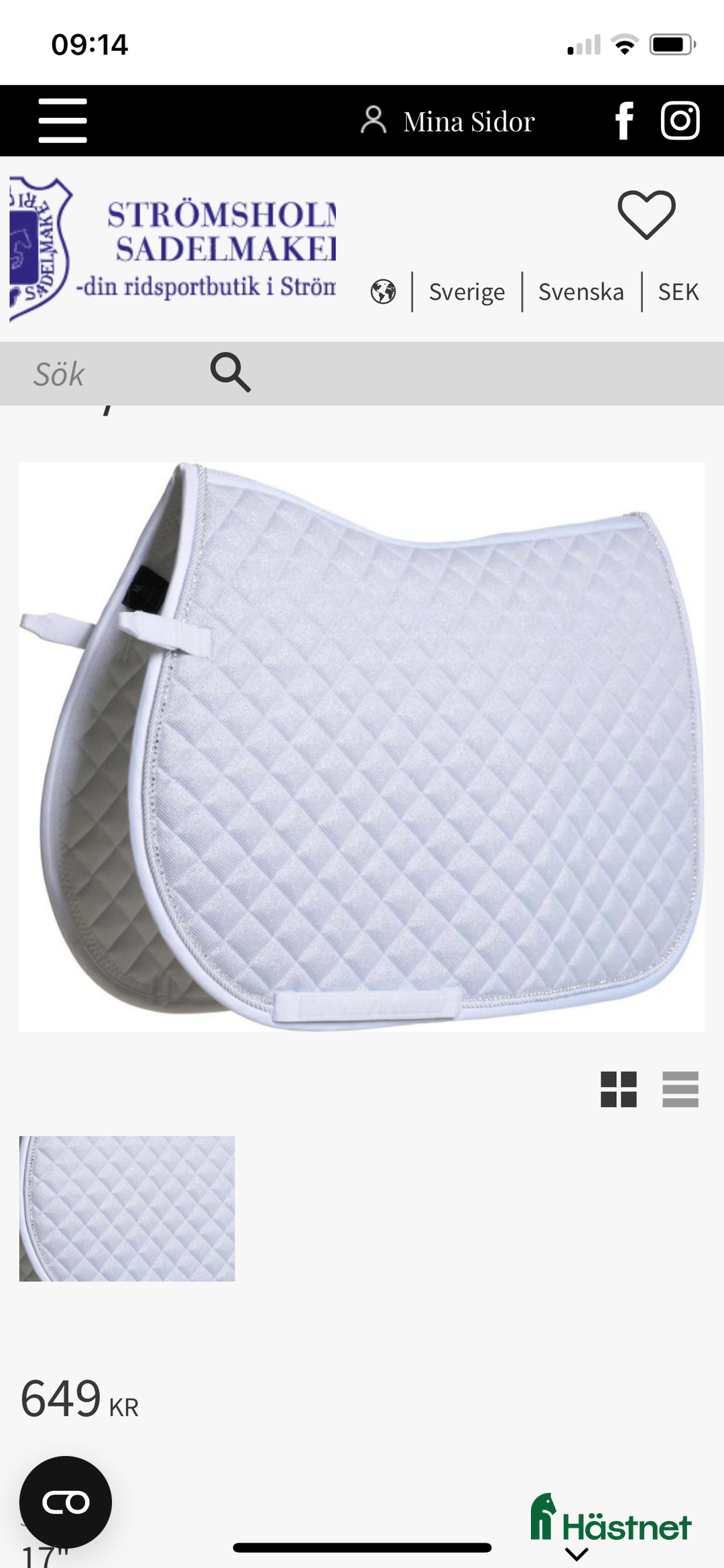 Schabrak & Vojlockar hästutrustning till salu: Vitt schabrak stl cob i Ljusdal - Annons 3