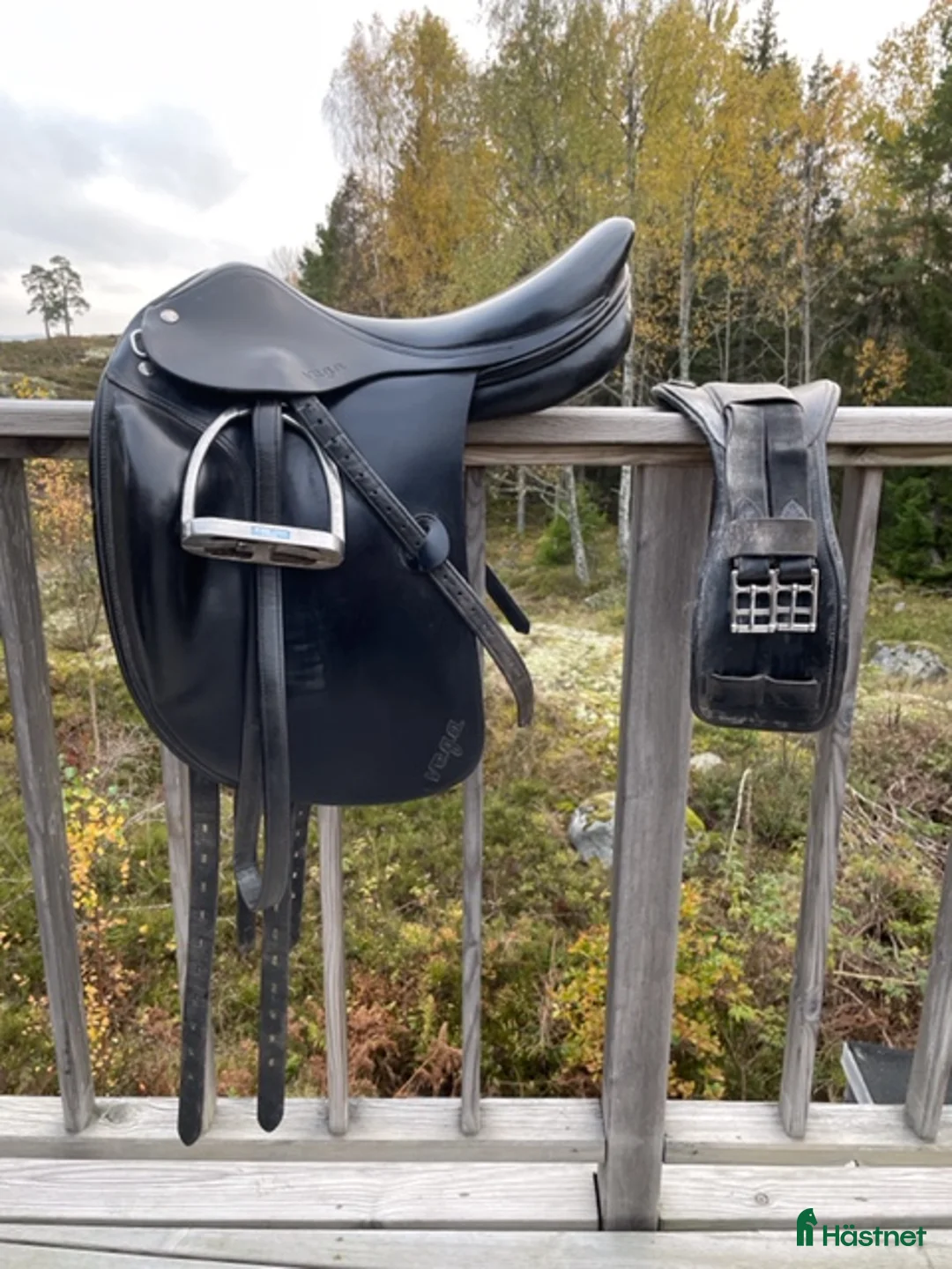 Sadeltillbehör hästutrustning till salu: AMERIGO VEGA DRESSYRSADEL med tillbehör i Värmdö - Annons 1