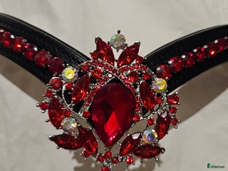 Träns hästutrustning till salu: Pannband storlek cob "RED BEAUTY"🔥🔥✨️ i Gräddö - Annons 1