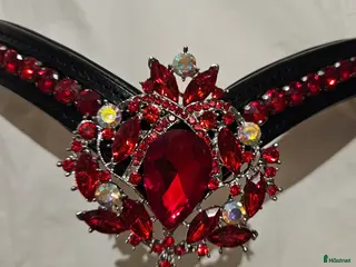 Träns hästutrustning Pannband storlek cob "RED BEAUTY"🔥🔥✨️ i Gräddö - Annons 13