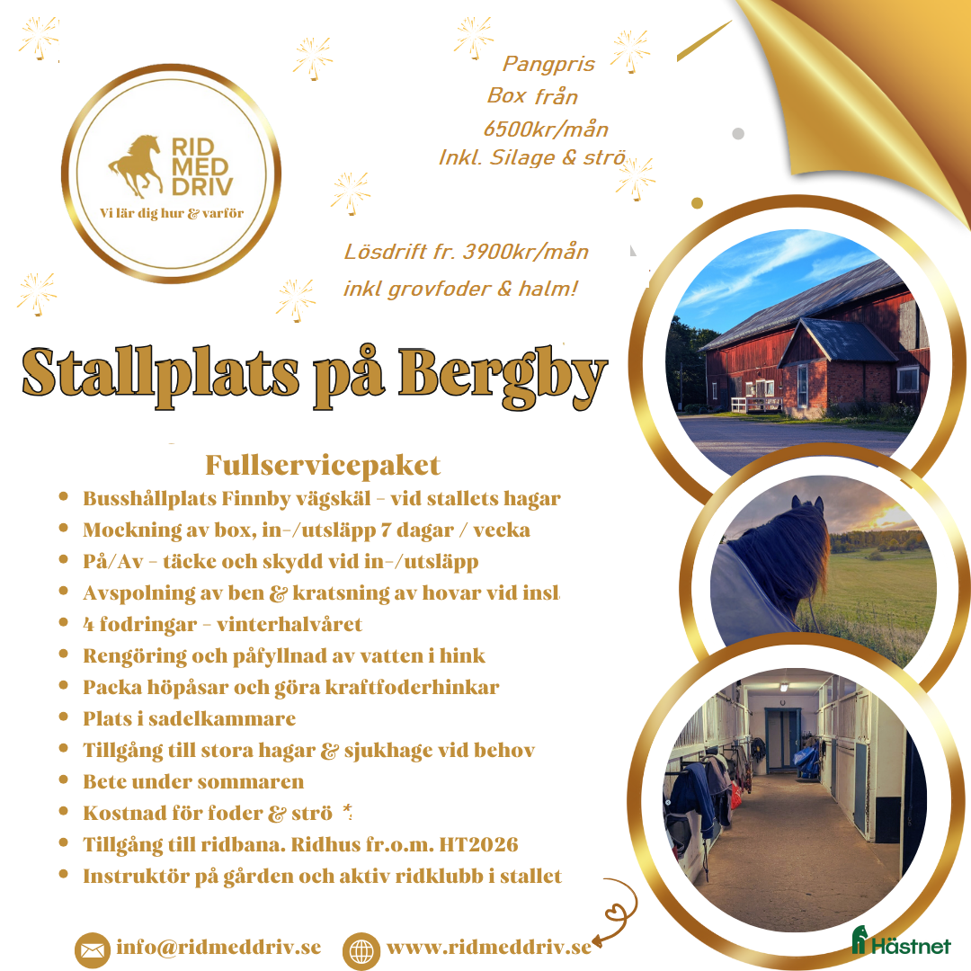  stallplats Stallplats nära Buss Norra Sthlm - Annons 1