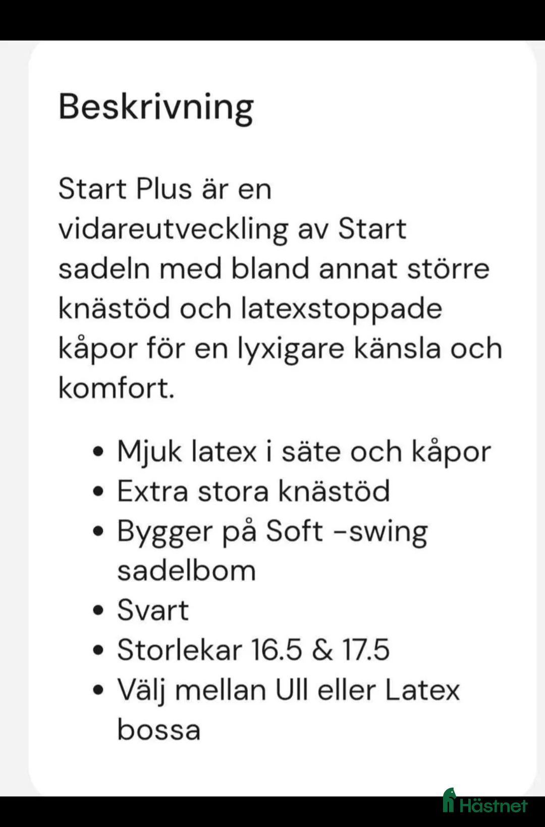 Sadlar hästutrustning till salu: Top Reiter Start Plus 17,5" - Annons 2