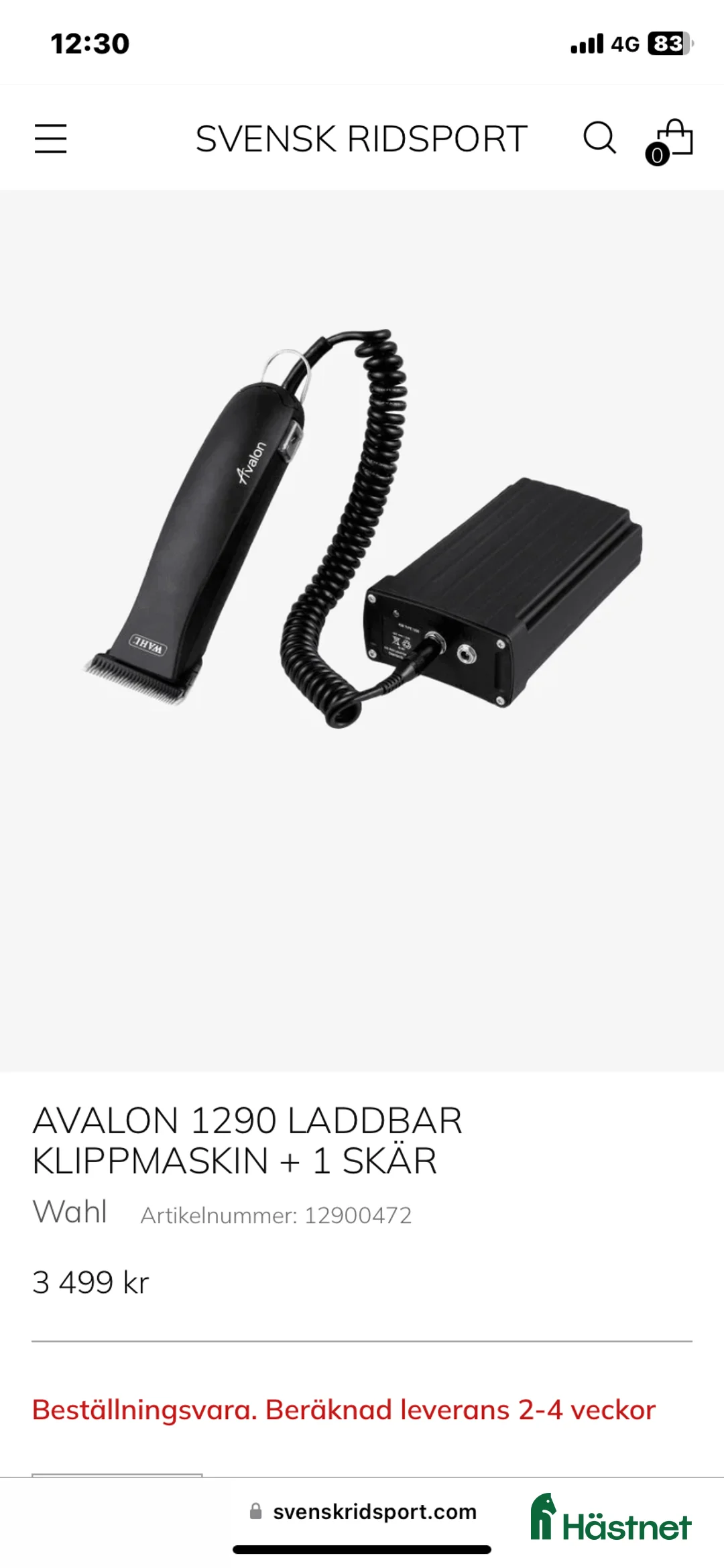 Övrig utrustning övrig utrustning till salu: Klippmaskin Wahl Avalon 1290 i Bålsta - Annons 1