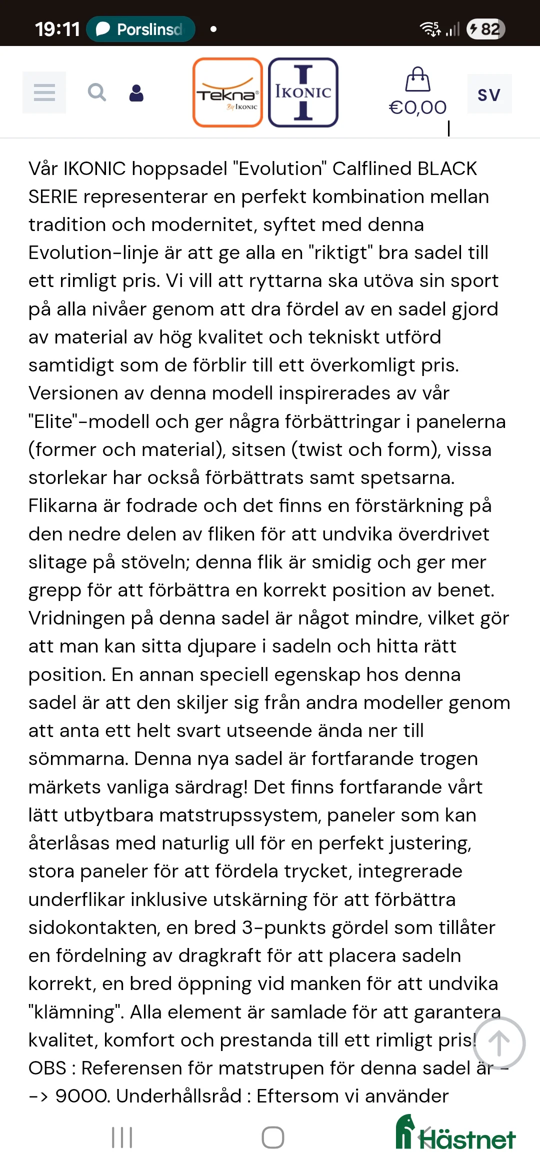 Sadlar hästutrustning till salu: Ny hopp sadel Iconic  - Annons 2