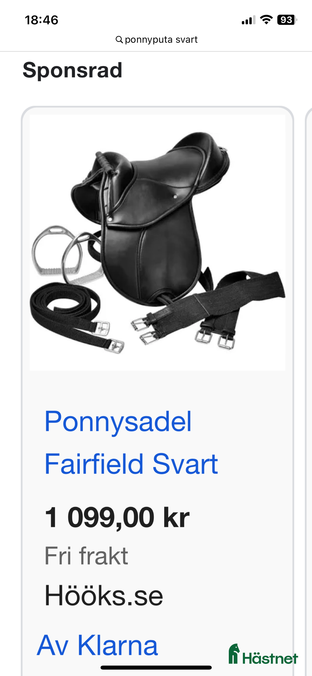 Sadlar hästutrustning till salu: Oanvänd ponnyputa i Kramfors - Annons 2