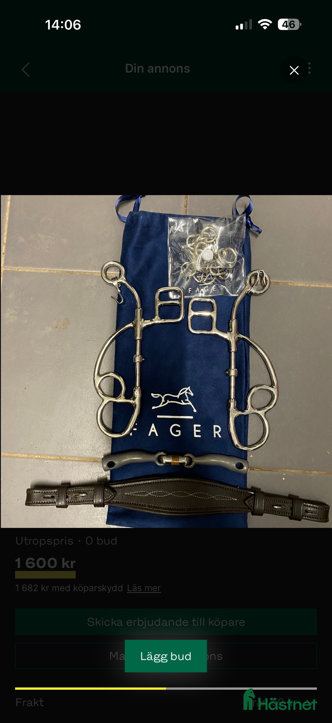 Bett hästutrustning till salu: Fager 12,5 kombinationsbett som nytt!  i Sala - Annons 1