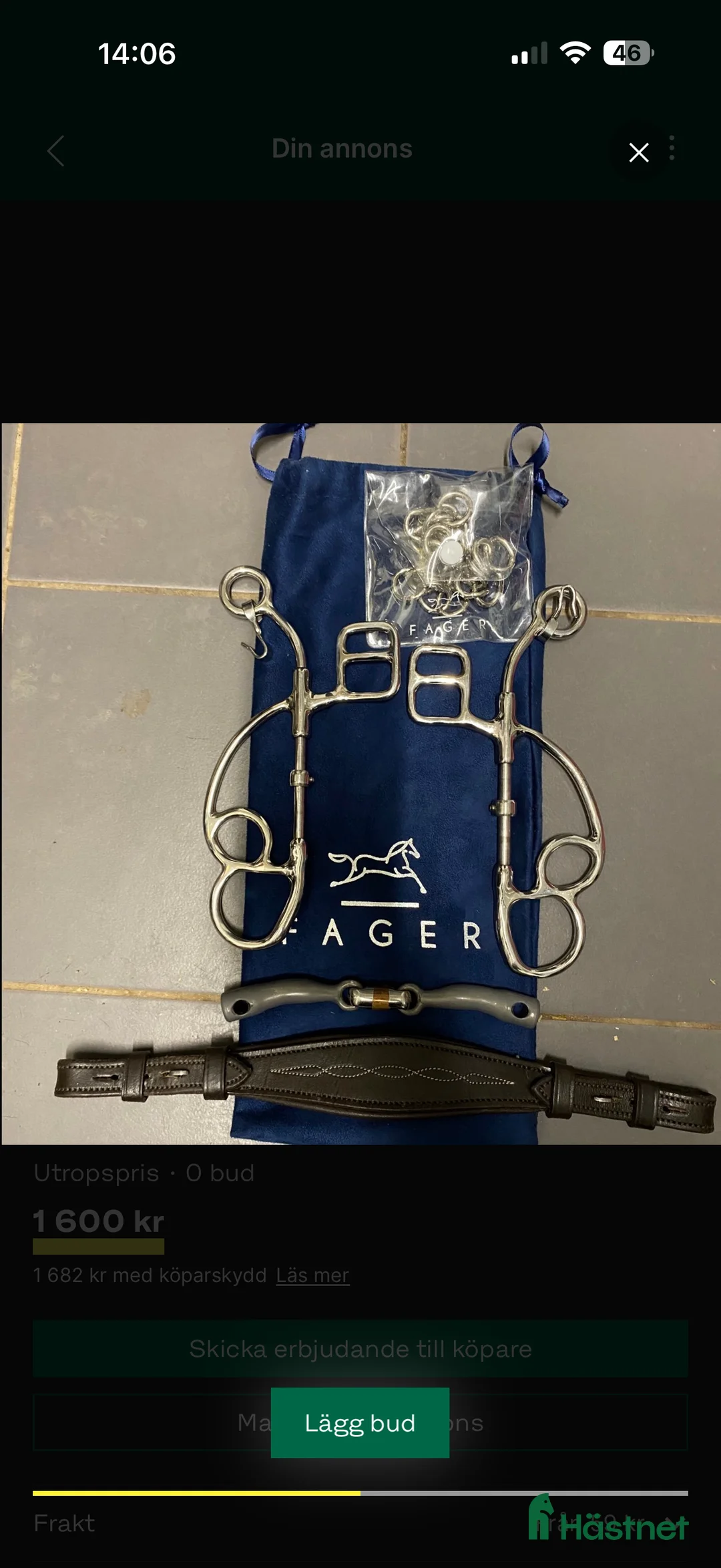 Bett hästutrustning till salu: Fager 12,5 kombinationsbett som nytt!  i Sala - Annons 1