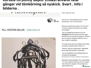 Körselar körning till salu: Ponnysele i nyskick - Annons 2