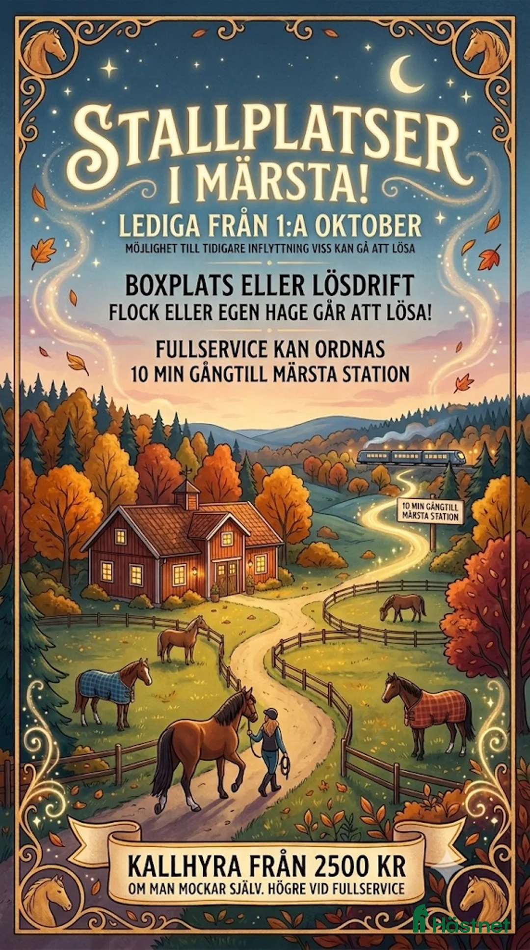  stallplats finnes: Stallplats/lösdrift - Annons 1