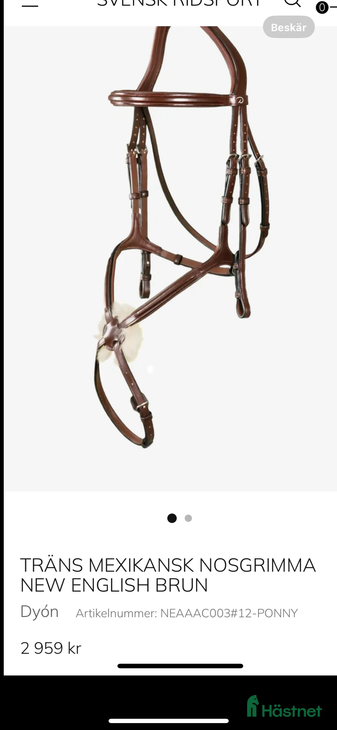 Träns hästutrustning till salu: Träns mexikans nosgrimma new english svart i Lindome - Annons 1