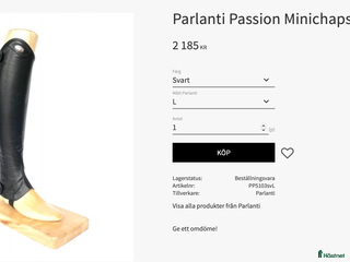 Ridstövlar ryttarutrustning till salu: Parlanti Passion minichaps, kom med bud! i Helsingborg - Annons 9