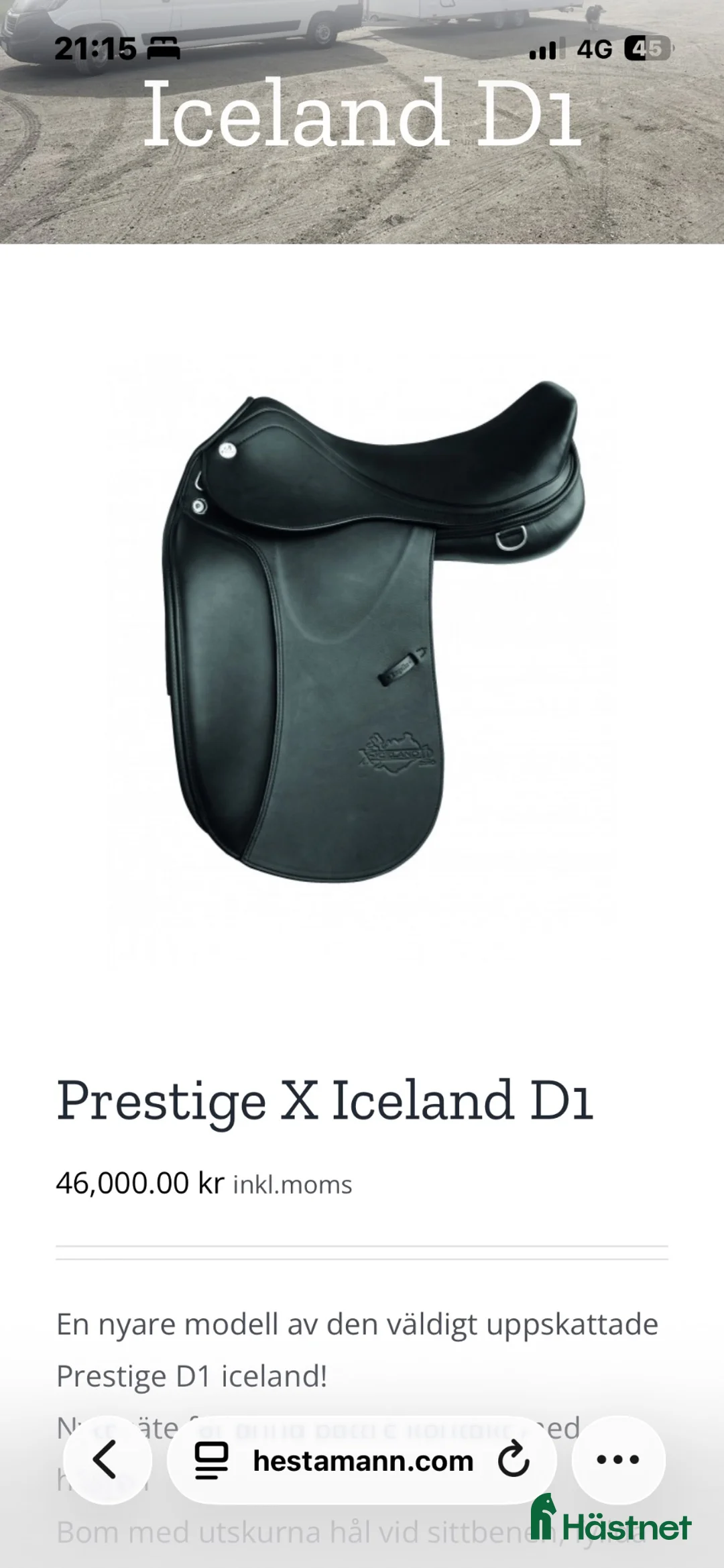 Sadlar hästutrustning till salu: Prestige X iceland d1 - Annons 1