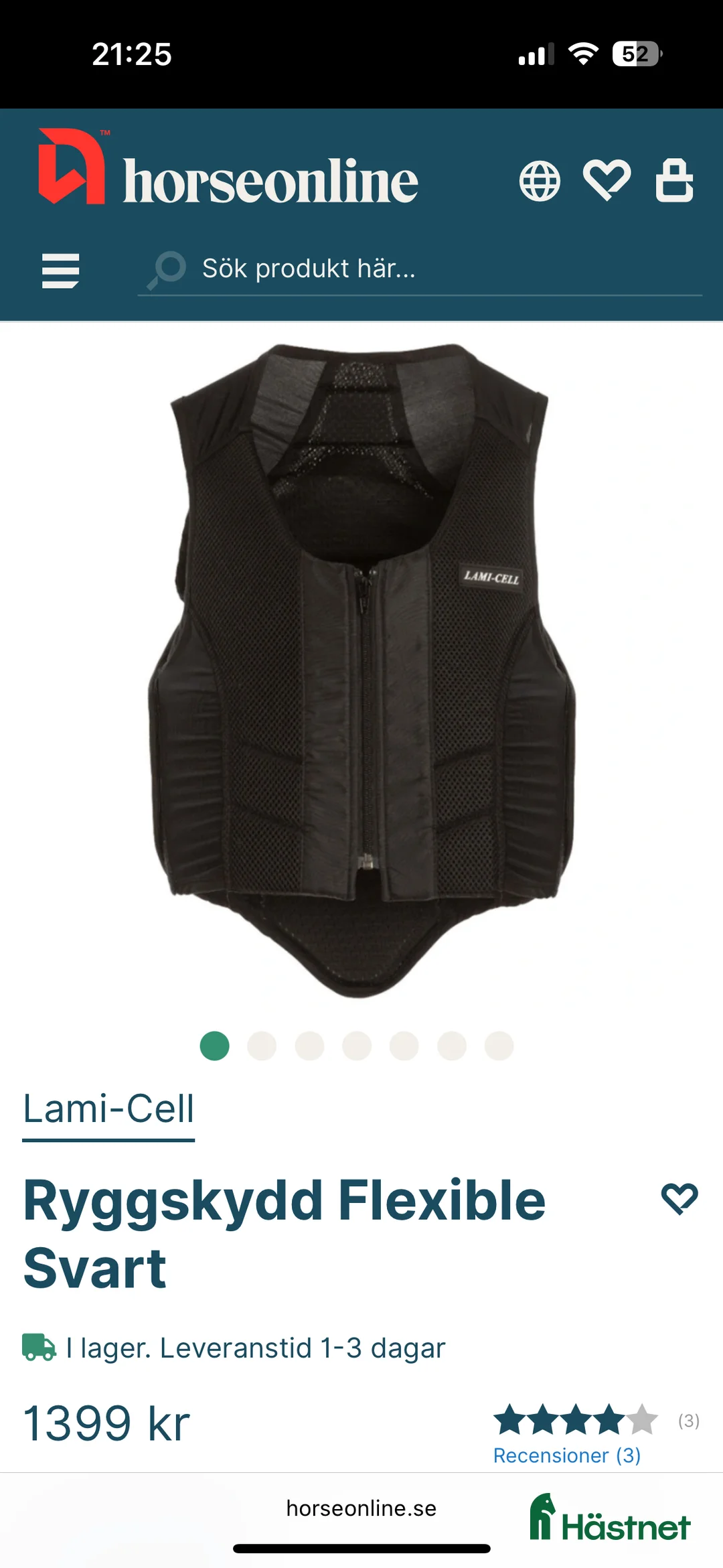 Säkerhetsvästar ryttarutrustning till salu: Lamicell Ryggskydd  i Ringarum - Annons 1