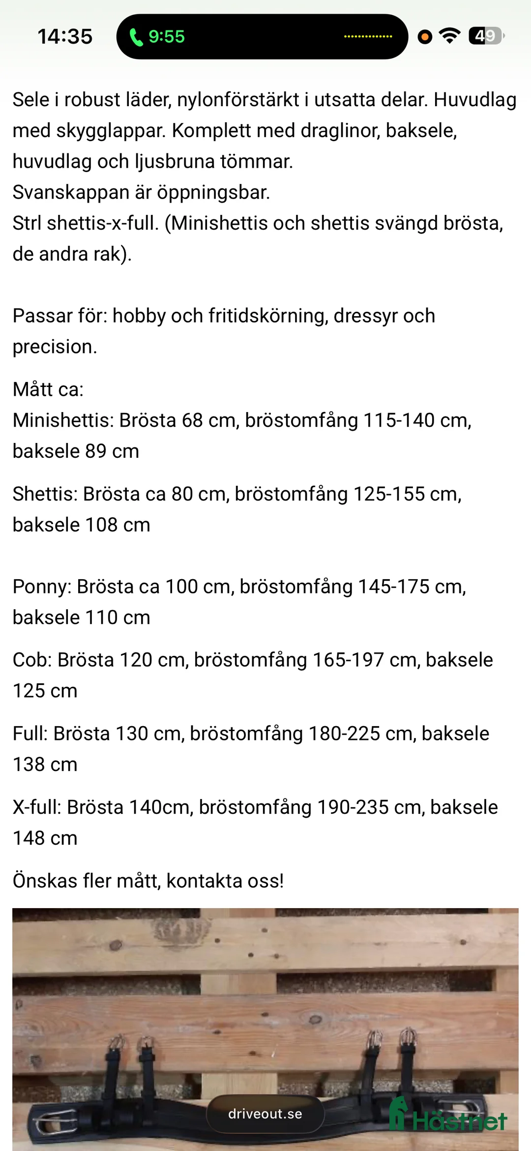 Körselar körning till salu: Komplett körsele till Shetland  i Harlösa - Annons 3