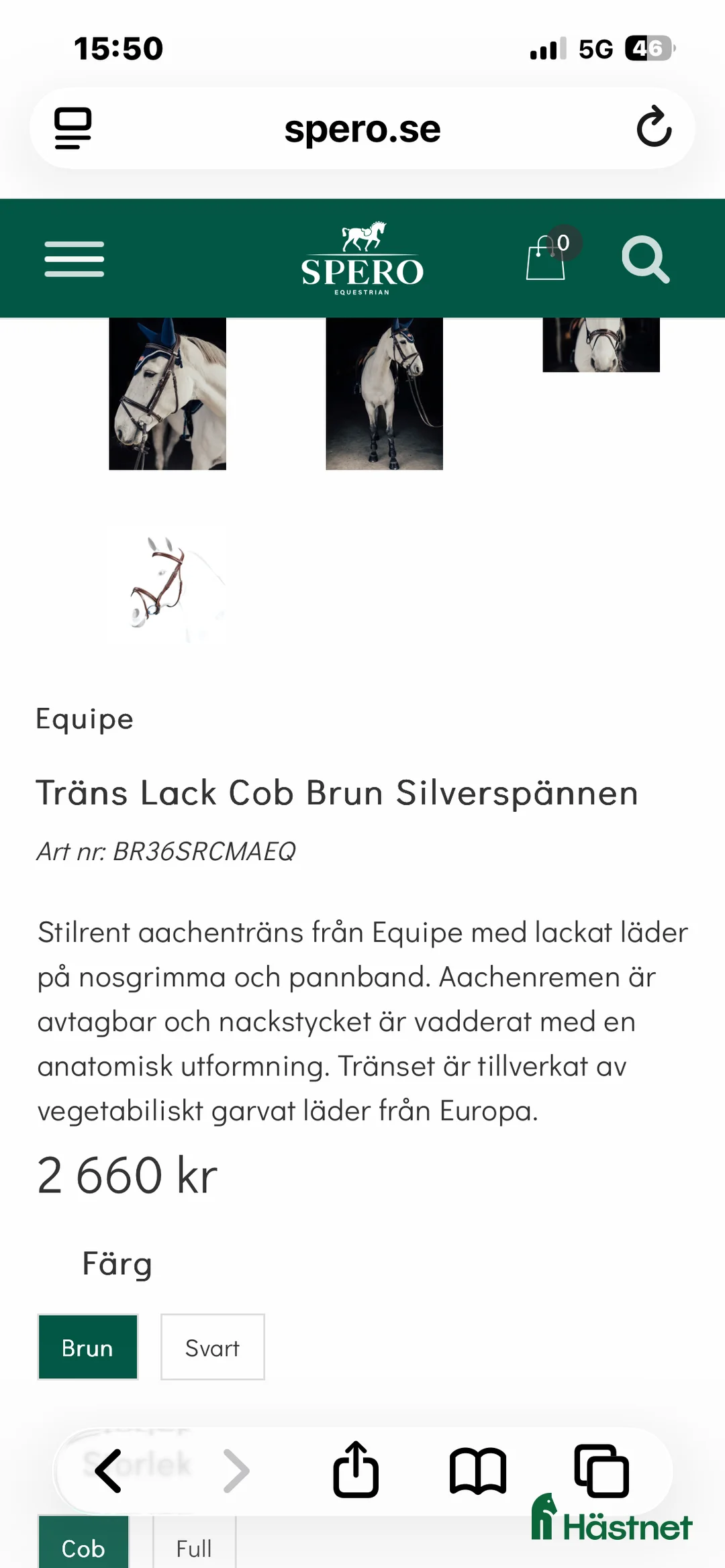 Träns hästutrustning till salu: Equipe träns med lack detaljer  - Annons 4