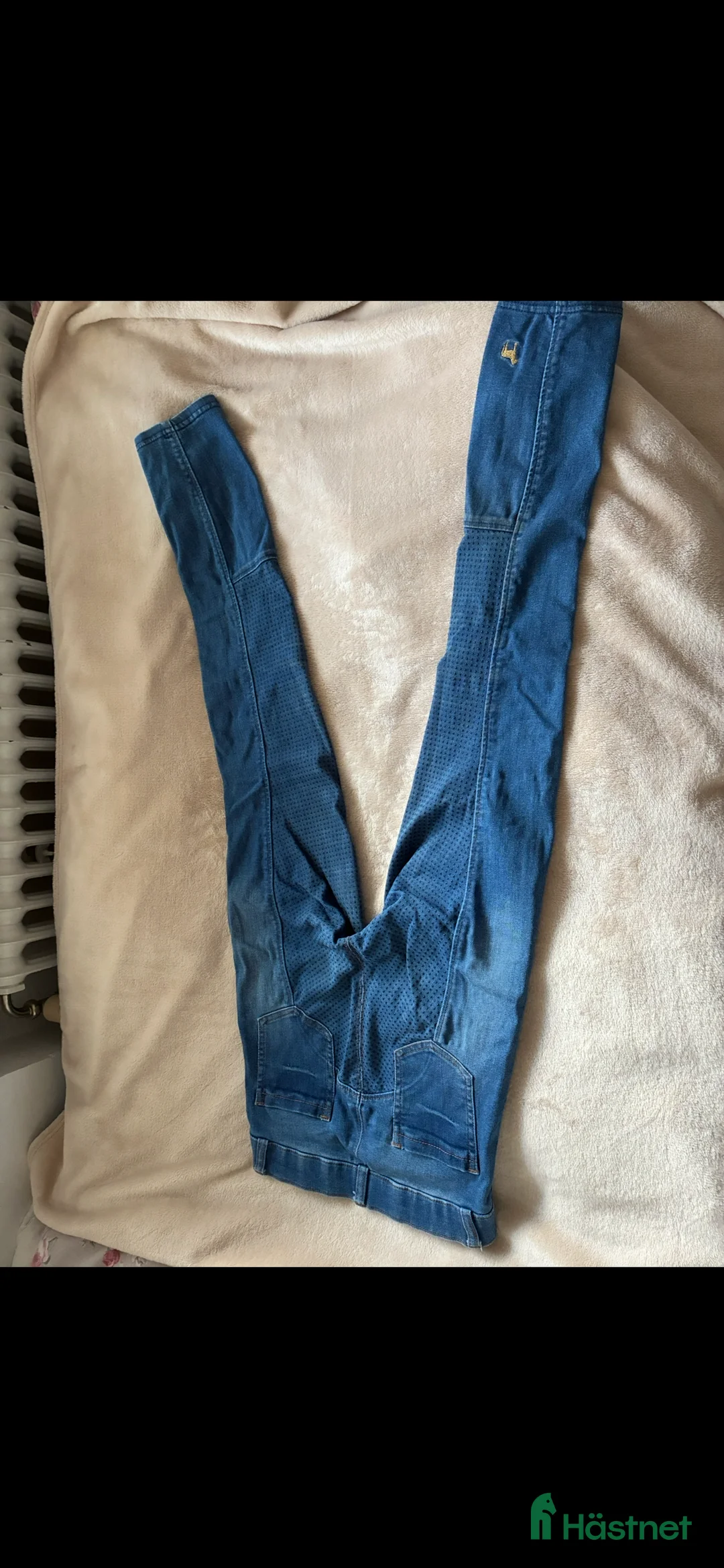 Ridbyxor ryttarutrustning till salu: Helskodda jeansridbyxor, str 160 i Malmö - Annons 3