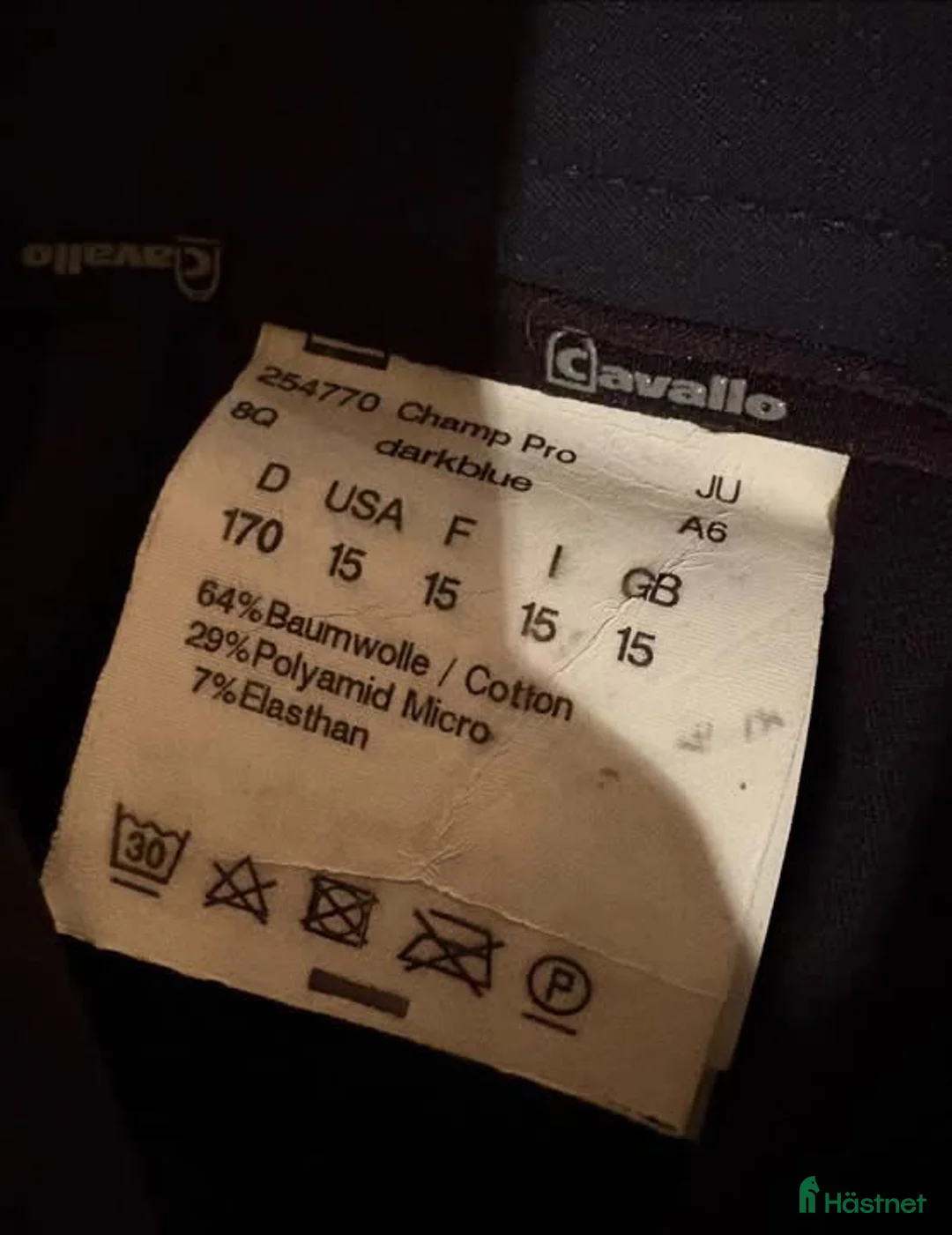 Ridbyxor ryttarutrustning till salu: Mörkblåa mocka Cavallo ridbyxor till salu - Annons 3