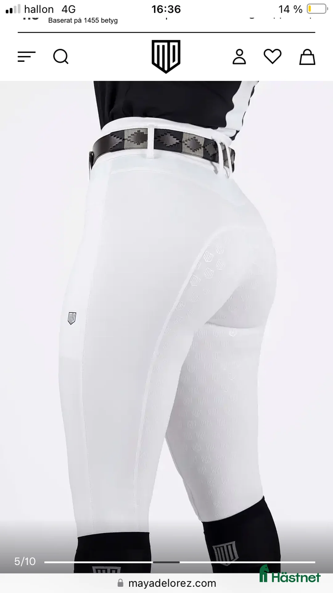 Ridbyxor ryttarutrustning till salu: Byta/säljer vita tävlings maya delorez ridbyxor i Alnö - Annons 5