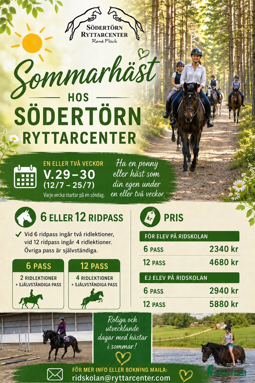  medryttarhäst finnes: Sommarhäst på Södertörn Ryttarcenter - Annons 2