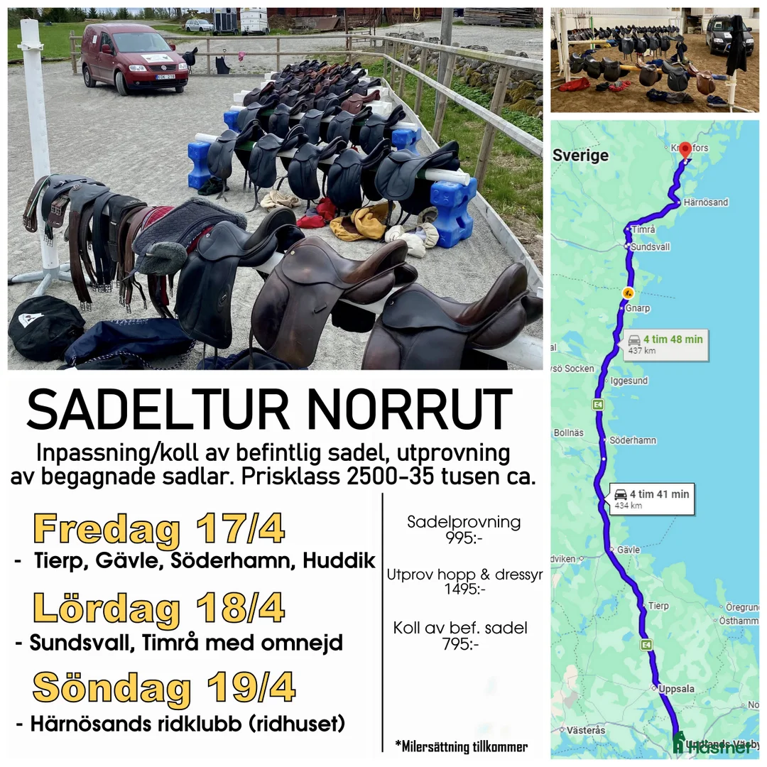 Sadlar hästutrustning till salu: Sadeljouren till norrland 17-19e April - Annons 1