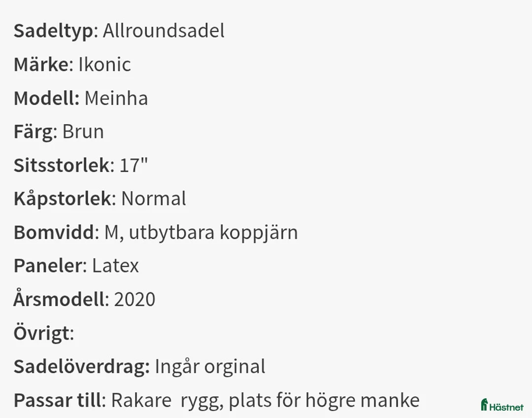 Sadlar hästutrustning till salu: Ikonic sadel  i Sala - Annons 2